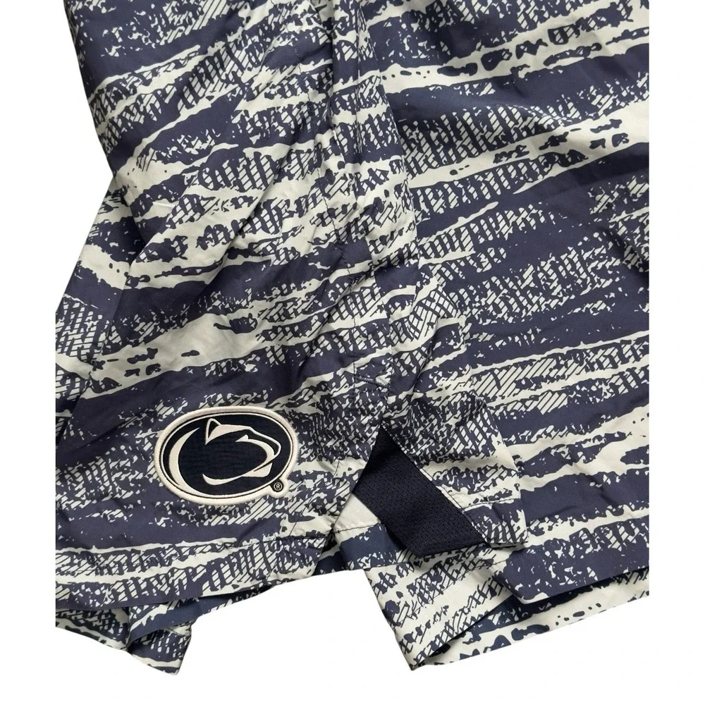 Nike Penn State Nittany Lions AOP Woven Shorts Men Navy White Swim Trunks Size L